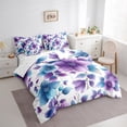 thumbnail image 3 of Castle Fairy Teens Purple Flowers Bedding Comforter Set,Exotic Style King Bedding Sets, 3 of 8