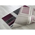 thumbnail image 5 of Boxes/Cubism/Squares Modern Abstract Contemporary Hand Carved Area Rug-Silver/Purple/Gray/Black, 5 of 7