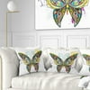 DESIGN ART Designart 'Openwork Butterfly' Abstract Throw Pillow 16 in. x 16 in. Small