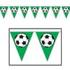 Beistle 10" x 12' Soccer Ball Pennant Banner; Green/Black/White 4/Pack 50543