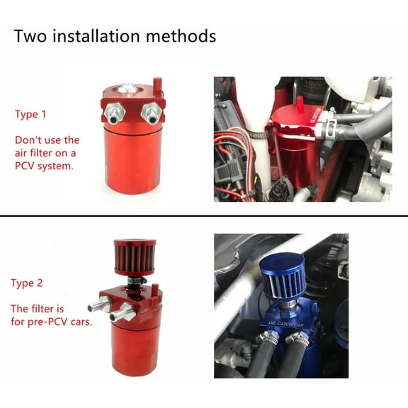 Universal Aluminum Baffled Oil Catch Can Reservoir Tank Cans Breather Filter with Hose Kit