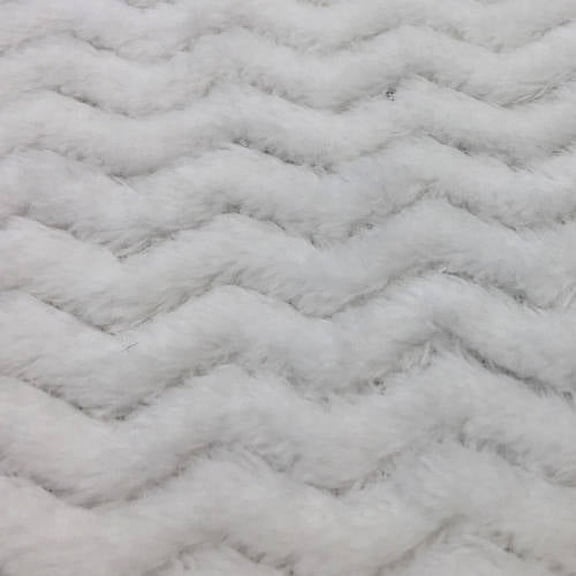 Rtc Fabrics Polyester Fleece 60" Zigzag White Fabric, By The Yard