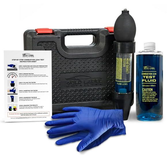 Gold Label Detailing Combustion Leak Detector Kit - 100+ Tests Automotive Engine Block and Head Gasket Tester, Ideal for Detecting Blown Gaskets (Tester w