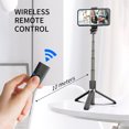 thumbnail image 4 of Mistaha Portable Selfie Stick with Foldable Desktop Tripod, 360° Rotation, 5-Section Extension, Bluetooth Remote Control, Video Compatible, Black, 86cm/33.8in, for Android/iOS, 4 of 6