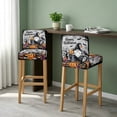 thumbnail image 2 of Gnomes Halloween Bar Stool Covers - Stretch Dining Chair Covers Set of 2, Horror Pumpkins Black Trees Grey Bar Chair Cover Removable Counter Stool Pub Chairs Slipcovers Protectors for Kitchen/Cafe, 2 of 9