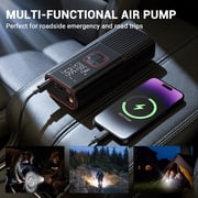 NEXPOW Tire Inflator Portable Air Compressor, 150 PSI Cordless Air Pump for Car Tires with Rechargeable Battery & 12V DC Power, Auto Shut-Off Digital Tire Pump for Car, SUV, Bike, Ball