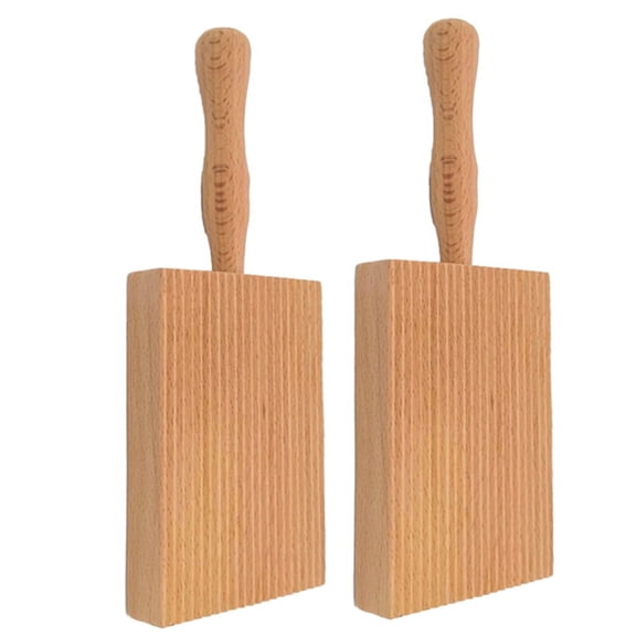 Pasta Making Board, Gnocchi Board, Beech Wood Gnocchi Board Butter Board Dough Scraper for Pasta and Cultured Butter,B
