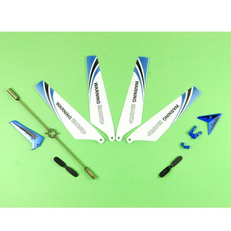 Syma Helicopter Replacement Parts Full Replacement Parts Set for Syma S107 RC Helicopter, Main Blades, Tail Decorations, Tail Props, Balance Bar, -Blue Set ()