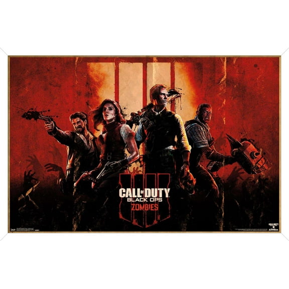 Call of Duty: Black Ops 4 - Zombie Key Art Wall Poster, 14.725" x 22.375", Framed