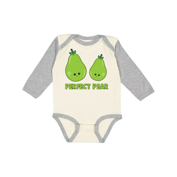 Inktastic Perfect Pear Couple Funny Fruit Pair Boys or Girls Long Sleeve Baby Bodysuit