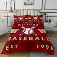thumbnail image 2 of Baseball Quilt Set Twin Sports Coverlet Set, Baseball Lovers Bedspread Set,Sports Themed Bed Cover with 1 Pillowcase Bedroom Decor,Red Golden Black,Arizona, 2 of 4
