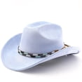thumbnail image 2 of SRZYMJ Western Cowboy Hat With Rolled Brim for And Outdoor Adventure Travel Riding Country Style, 2 of 3