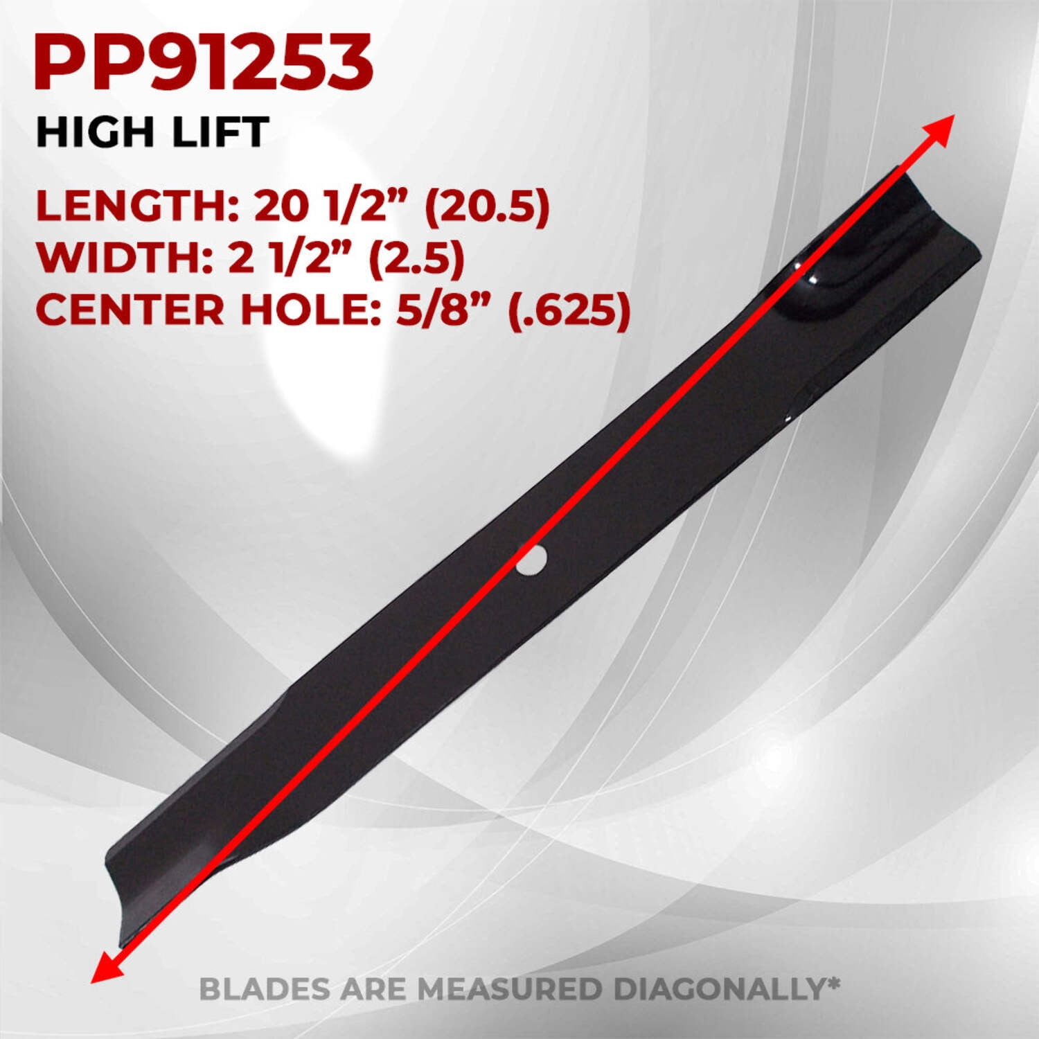Proven Part 3-Pack High Lift Mower Blade Fits Gravely 025124