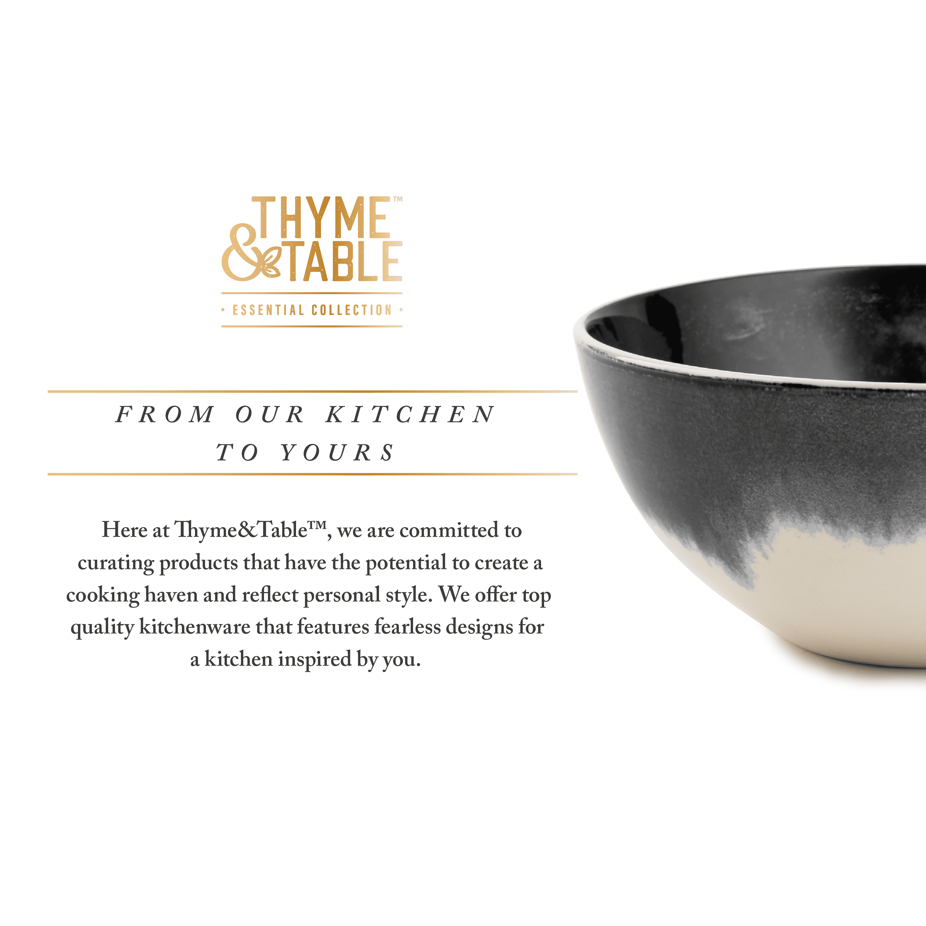Thyme & Table Grey Drip Stoneware Large Round Bowl