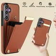 thumbnail image 6 of Feishell for Samsung Galaxy S24 Plus 6.7 inch Back Wallet Case with Back Accordion Folding Card Holder,Shockproof Premium PU Leather Button Card Slots Anti-Scratch Phone Case,Brown, 6 of 7