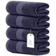 thumbnail image 1 of Juego de toallas de baño, color blanco, clásico, lujoso, 700 g/m², algodón, 4 unidades, 1 of 9
