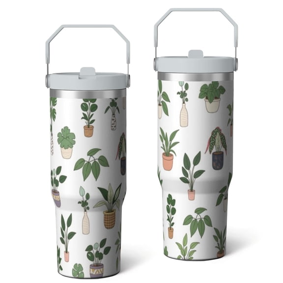 30 Oz Tumbler Green Cactus Tumbler with Lid and Straw, Birthday Gift Cup for Friend Women Men Coffee Travel Mug Thanksgiving Day Halloween Christmas Gift Water Bottle