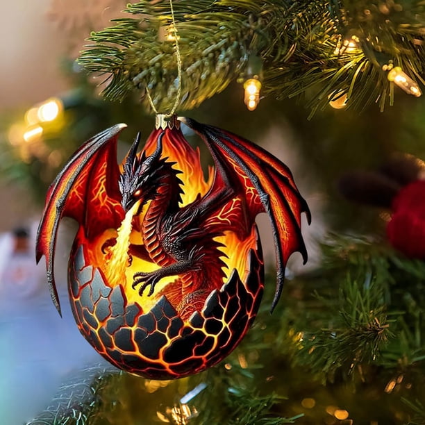 onlyliua ¡ ¡Ofertas Prime Day Hoy 2024! Colgante Dragones En Navidad Colgante Plano Dragones En Acrílico