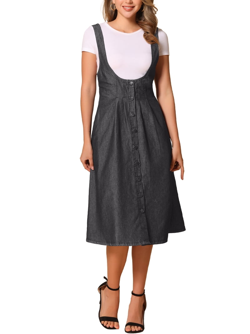 black denim midi dress Karen Millen Tailored Denim Belted Midi Dress in Indigo