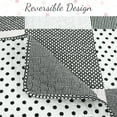 thumbnail image 5 of Halftone Black White Subtle Pink Polka Dot Patchwork Cotton Twin 2 Piece Quilt Bedding Set, 5 of 6