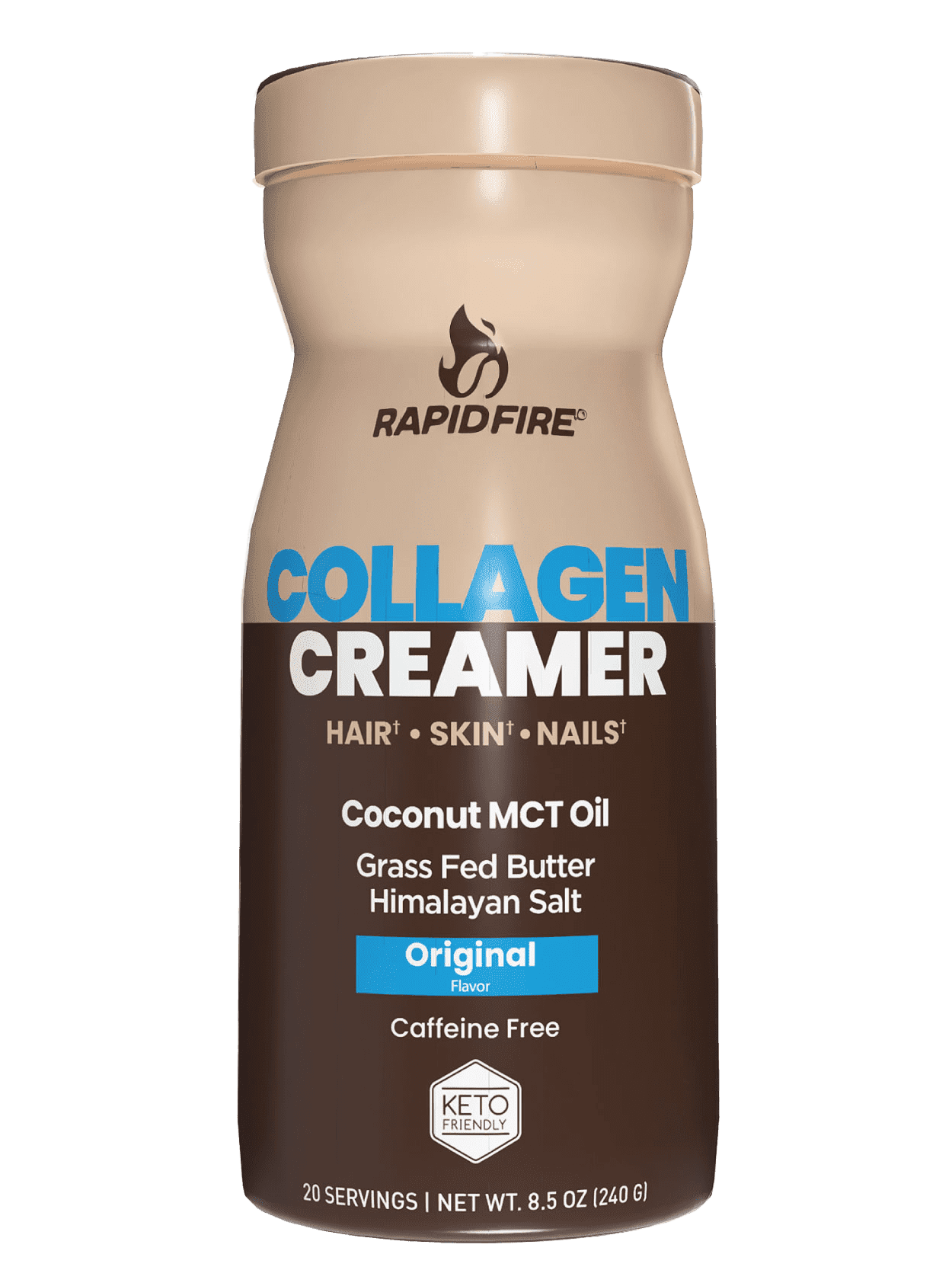 (2 pack) Rapid Fire Collagen Creamer with MCT Oil for Coffee & Tea, Supports Energy & Metabolism, Hair, Skin & Nail Support, 7.65 oz