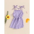 thumbnail image 6 of Aojekbee Baby Girls Summer Casual Jumpsuits Infant Sleeveless Solid Color Short Cami Playsuits, 6 of 10