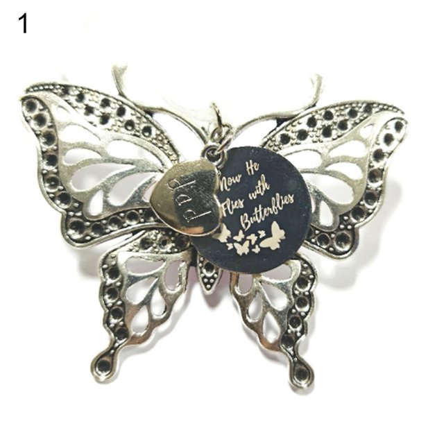 Farfi colgante para árbol de Navidad creativo hueco tallado forma de mariposa Memorial exquisito colgante para el hogar para espejo retrovisor para coche