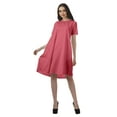 thumbnail image 3 of Moomaya Short Sleeve Dresses Women Scoop Neckline Solid Dresses With Pockets, 3 of 6