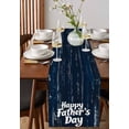 thumbnail image 4 of Boanket Happy Father's Day Table Runner - 60 Inch Long, Kitchen Dining Table Runner Dresser Scarves, Navy Blue Shabby Wooden Grain Farmhouse Decor for Coffee Tables Wedding Party Banquet, 4 of 8