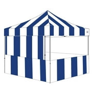 Impact Canopy Carnival Booth Kit 120 x 120 Blue and White Stripes Pop-up Outdoor Canopy