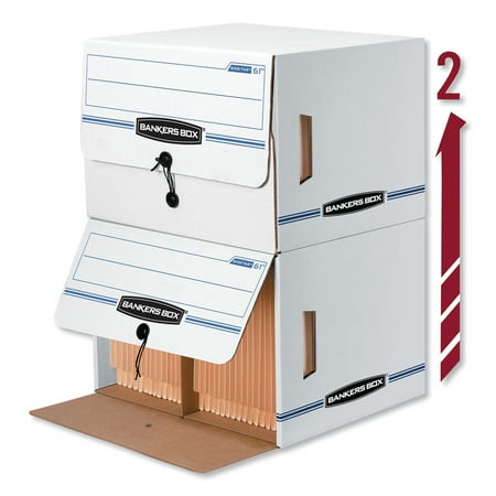 Bankers Box, FEL00061, Drop Front Storage Boxes, 12 / Carton, Wood Grain