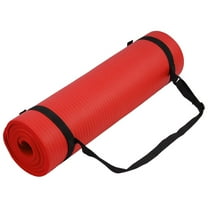 Open Box Fitvids 1/2-Inch Thick High Density Exercise Yoga Mat with Strap, Red