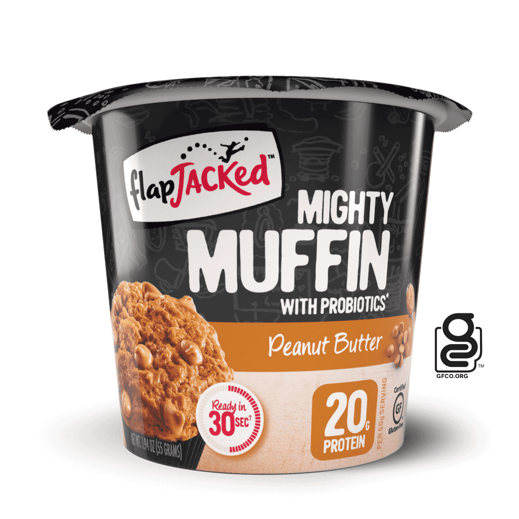 FlapJacked Mighty Muffins with Probiotics Flavors: Peanut Butter, Sizes: 6-Pack