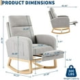 thumbnail image 7 of Ataucjin Rocking Glider Chair for Nursery, Wingback Accent Rocker Chair Upholstered Tall Back Arm Chair w/Side Pockets, Ursing Rubber Wood Legs and Side Pocket Wingback Accent Rocker Chair, 7 of 7