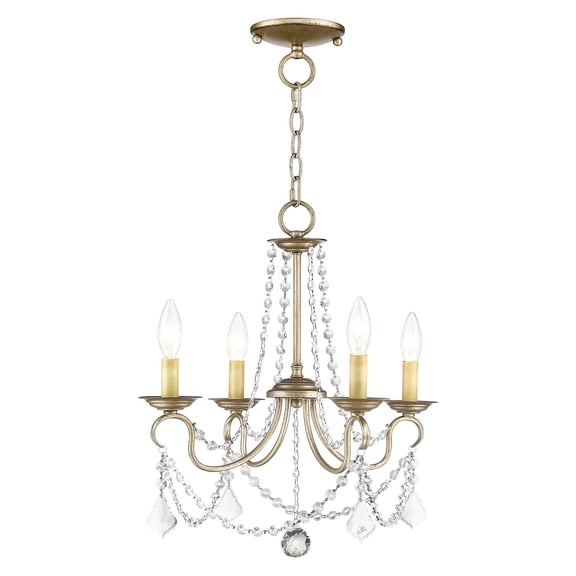 Livex Lighting Pennington Convertible Ceiling Mount in Antique Silver Leaf
