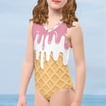 thumbnail image 3 of SEANATIVE Kids Girls Bathing Suit One-Piece Quick Dry Soft Kids Beachwear Swimsuit Size 7-8 Y Strawberry Cream Tank Top Activewear Bikini, 3 of 7