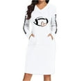 thumbnail image 2 of Sexlip Womens Long Sleeve Midi Dress V Neck Design Soft Fabric Relaxed Silhouette for Office Wear White L, 2 of 6