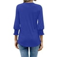 thumbnail image 4 of Fantaslook 3/4 Sleeve Womens Tops Dressy Casual Blouses V Neck Work Shirts Trendy Tops with Smocked Cuffs, 4 of 7