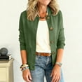 thumbnail image 6 of Women's Fashion Solid Color Collar Long Sleeve Button Pocket Jacket, Versatile Casual Blazer for Office and Outdoor Activities,Army Green,L, 6 of 6
