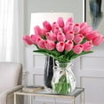 thumbnail image 7 of Morttic 10Pcs Pink Tulips Real Touch Artificial Flowers Fake Flowers for Decoration Faux Flowers for Home Kitchen Office Wedding Spring Holidays Valentine's Day Decor, Pink, 7 of 7