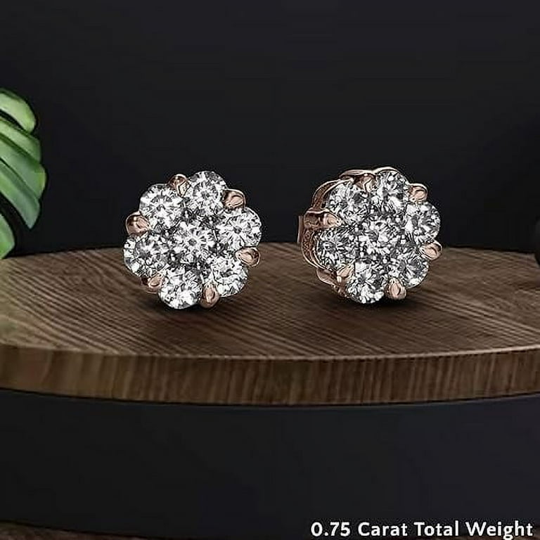 Traditional 7 stone diamond earrings discount