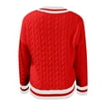 thumbnail image 5 of Women's V Neck Sweater Trendy Striped Pullover Knit Preppy Sweaters Color: Red Size: XS, 5 of 5