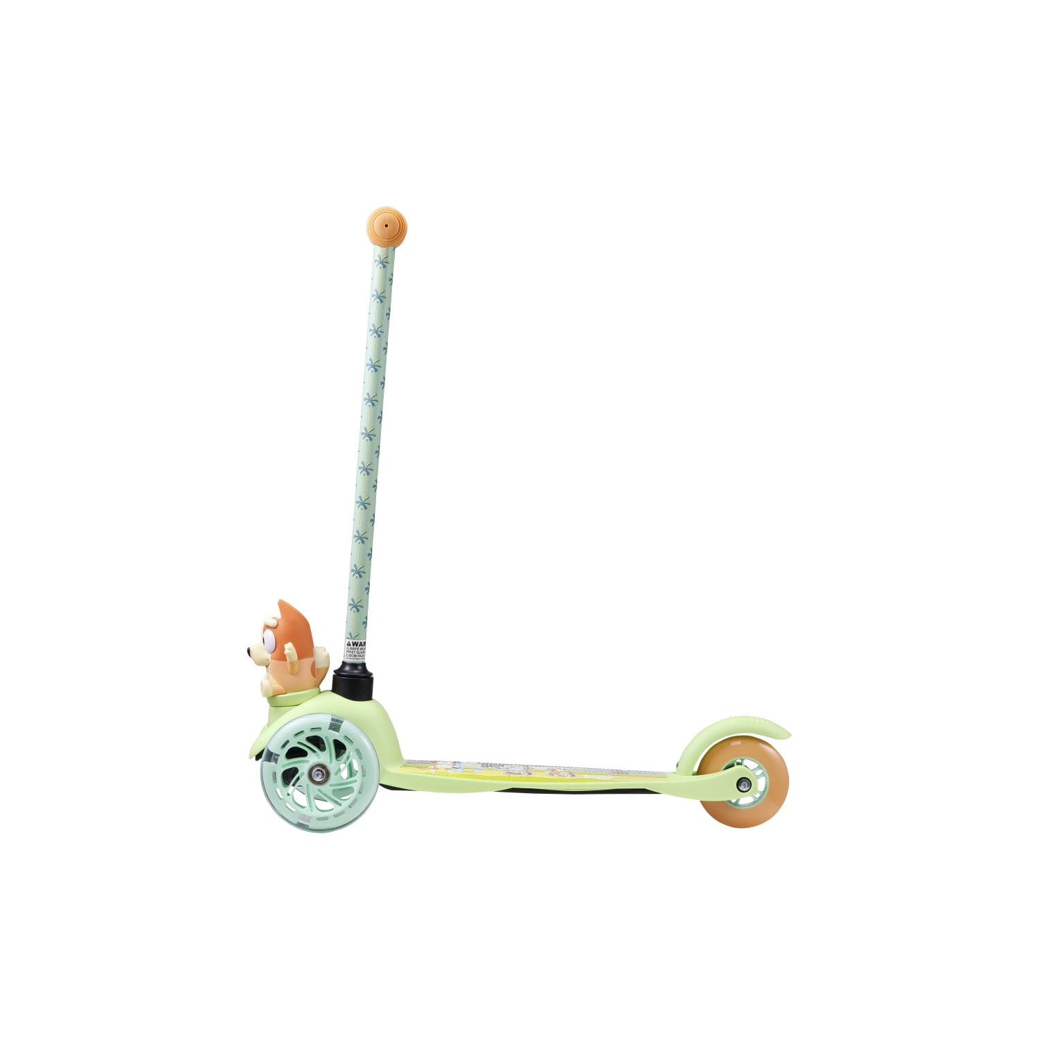 Bluey Bingo Ride-N-Glide Buddies 3D Toddler Scooter, 3 Wheel Kick Scooter for Kids Ages 3+, Green