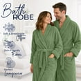 thumbnail image 6 of Dan River Bathrobe for Men and Women One Size Lightweight Cotton Terry Cloth Robe - Sage Green, 6 of 10