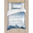 thumbnail image 3 of Ambesonne Farmhouse Fog Morning in Rock Mountain Region in Northern Hiking Climbing Ice Photo Duvet Cover Set, 3 of 3