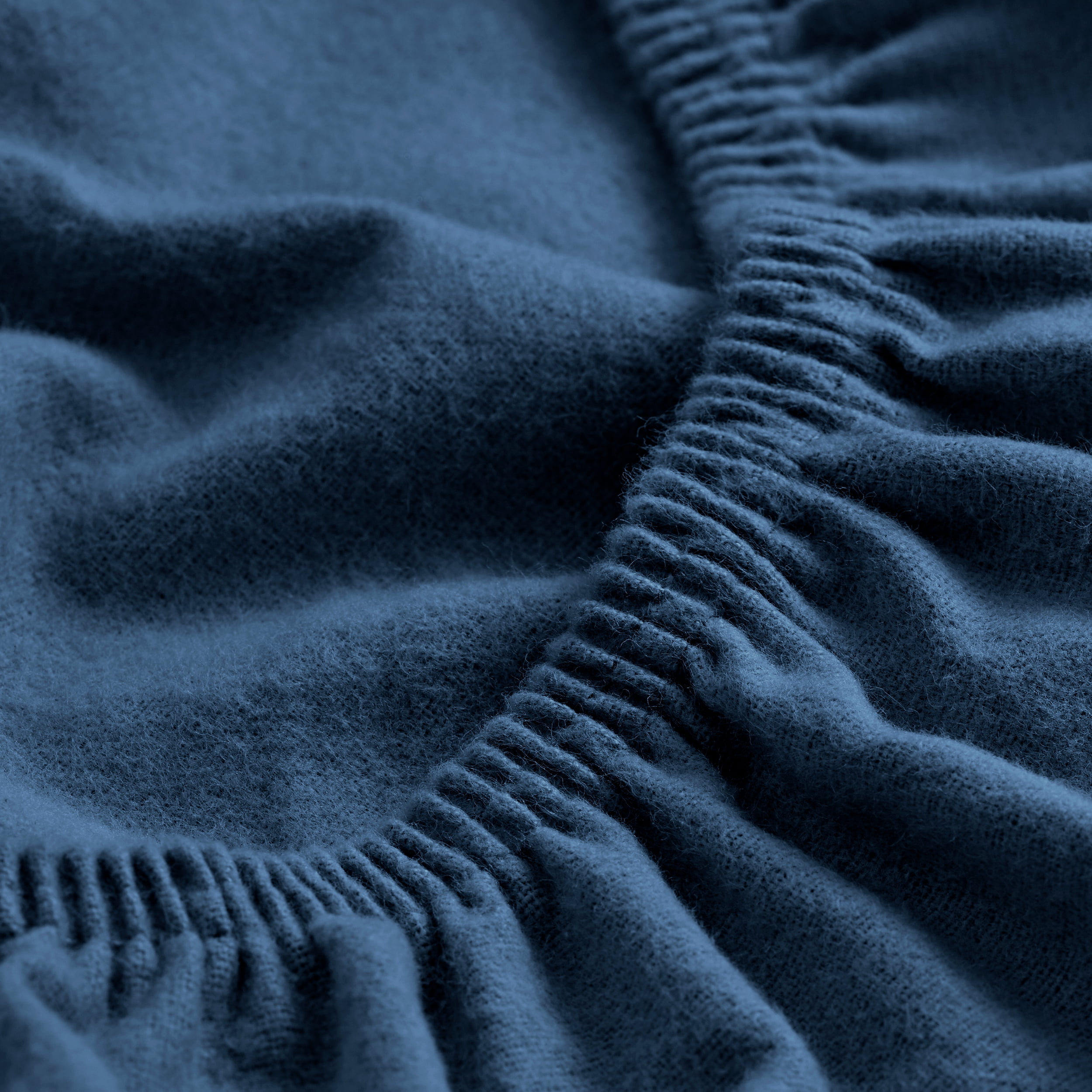 Bare Home 100% Cotton Flannel Deep Pocket 5-Piece Sheet Set with 2 Bonus Pillowcases (Split King, Dark Blue)