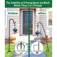 thumbnail image 2 of Artibear Adjustable Outdoor Shepherd Hook Stand with 5 Prong Base, 60 Inches Tall 3/5 in Thick, Shiny Black (1 Packs), 2 of 7