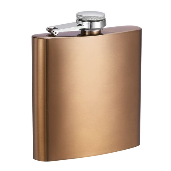 Uxcell 6oz 170ml Stainless Steel Hip Flask for Camping Hiking Outdoor Activity, Rose Gold