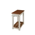 thumbnail image 2 of Savannah Chairside Pull-Out Shelf End Table, Ivory with Natural Wood Top, 2 of 5
