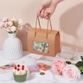thumbnail image 3 of Paquete de 20 bolsas de regalo de papel kraft con base, 15 x 9 x 12 cm (5,9 x 3,5 x 4,7 pulgadas), caja BurlyWood para cupcakes y galletas con ventana transparente y asa, 3 of 6